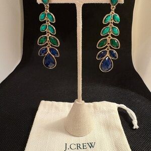 J. Crew Green and Blue Ombre Drop Earrings